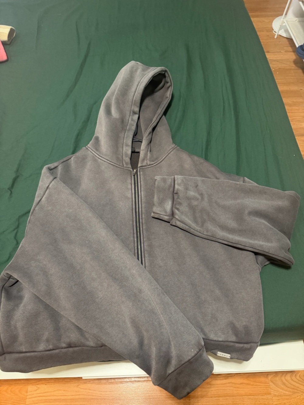 Men's Gray Full-Zip Hooded Sweatshirt